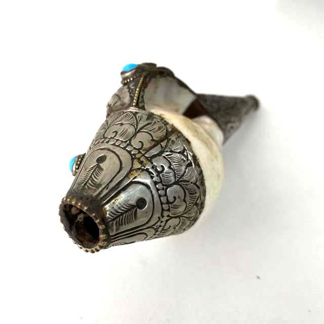 ＜アウトレット＞チベット密教法具（ドゥンカル）・法螺貝＋銀細工付き