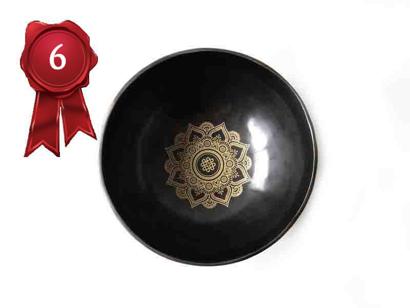 マンダラ彫シンギングボウル黒